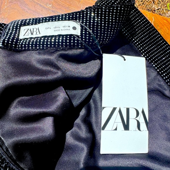 ZARA sparkly asymmetrical ruffle hem mini skirt - Picture 6 of 12